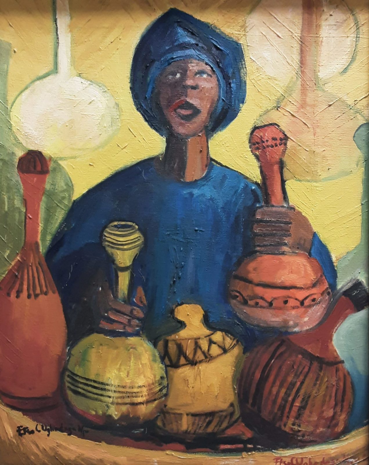 Elemu palm wine seller painting